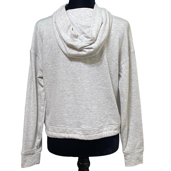 Tommy Hilfiger Sport Gray Cropped Hoodie Sweatshirt Small Logo Pullover - Picture 3 of 6